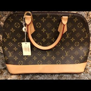 Brown Leather Monogram handbag